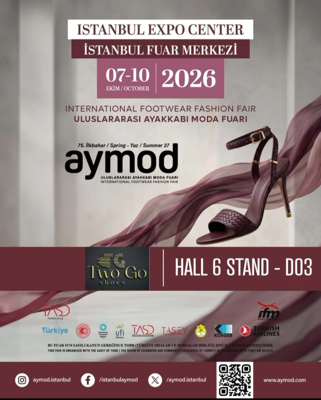 AYMOD Fuarı - Istanbul Expo Center 07-10 Ekim 2026 - Hall 6 Stand D03